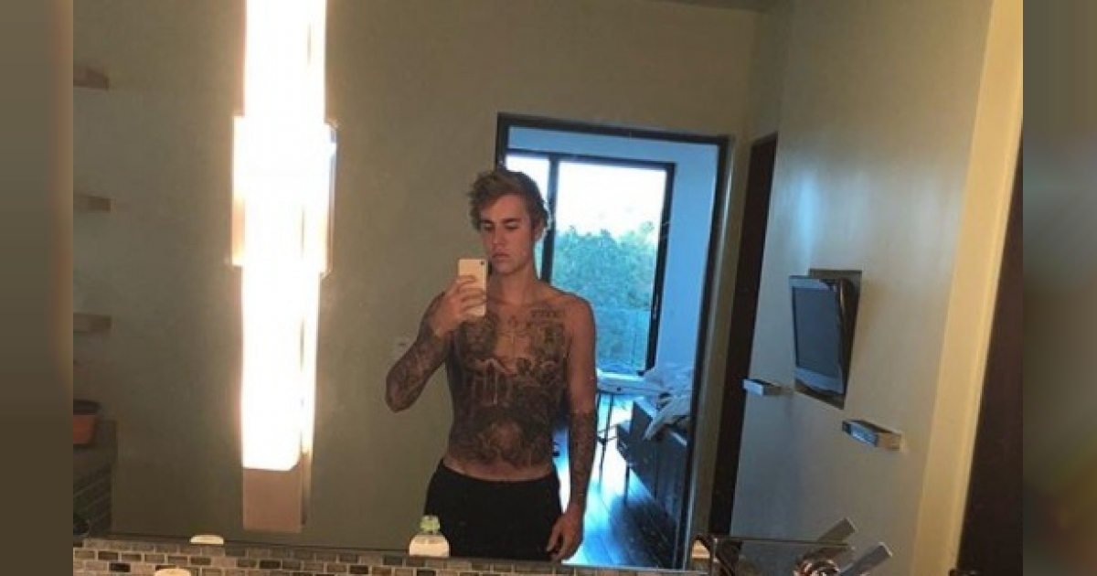 Justin Bieber enseña los nuevos tatuajes de su pecho © Instagram/justinbieber