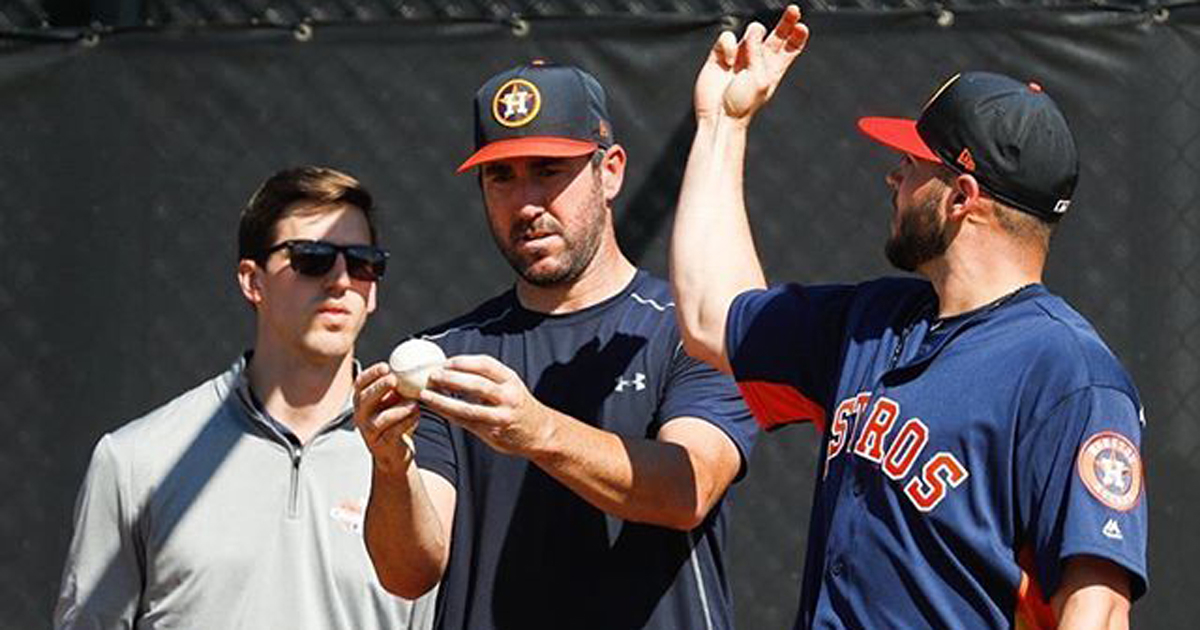 Verlander, al centro, encabeza la rotación de Houston. © Justin Verlander/Twitter.