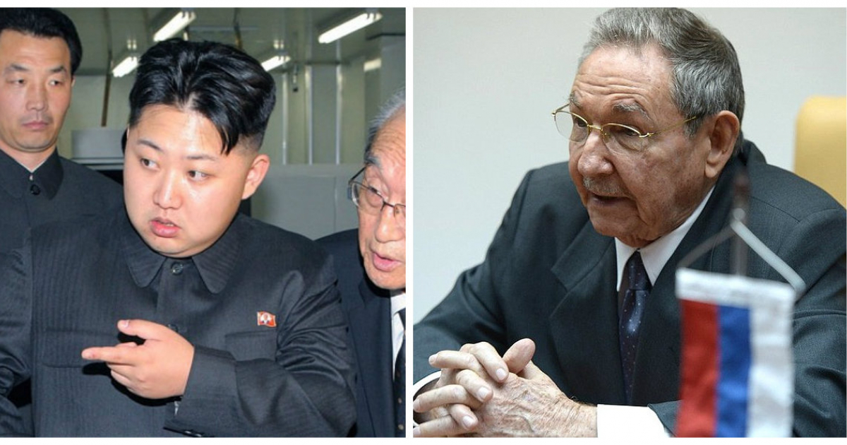 Kim Jong Un y Raúl Castro en una imagen compuesta © Wikimedia Commons