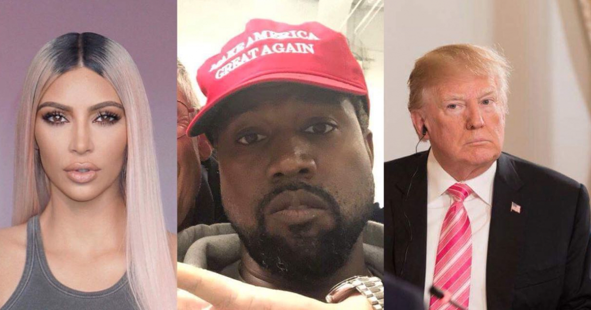 Kim, Kanye y Trump © Twitter/ Kim Kardashian/ Kanye/ Donad Trump