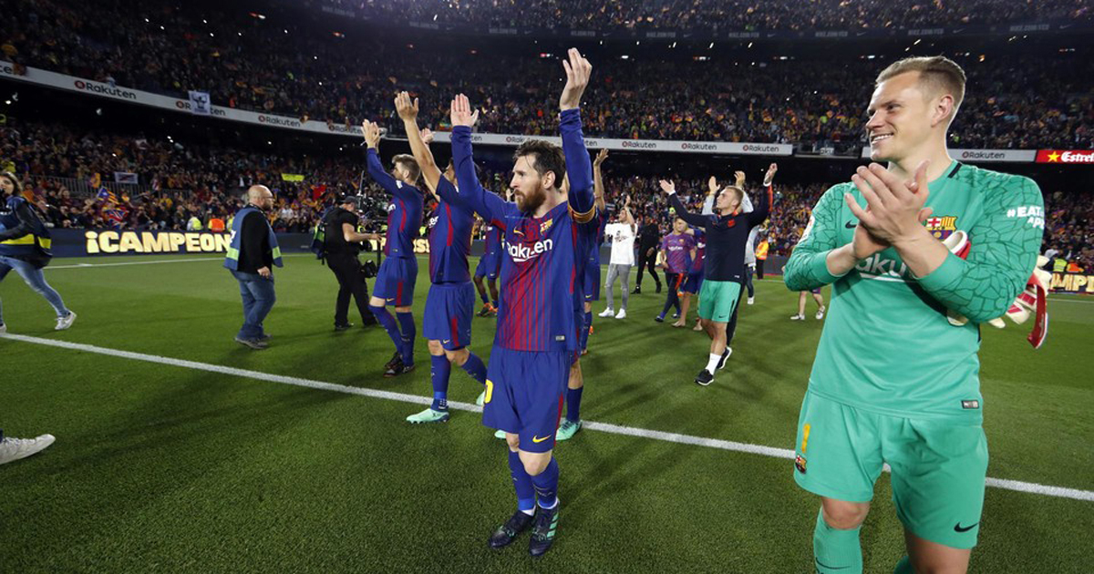 Messi, camino de su quinta Bota © Twitter/ FC Barcelona