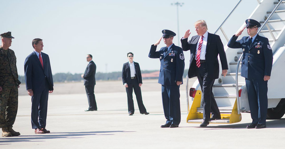 El Presidente Trump llegando a la base MacDill © Wikimedia Commons