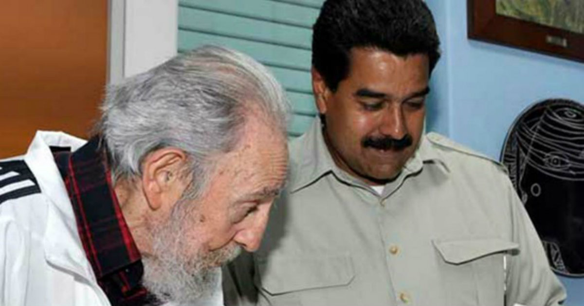 Fidel Castro y Maduro en la última visita del dirigente chavista a Cuba © Globovision