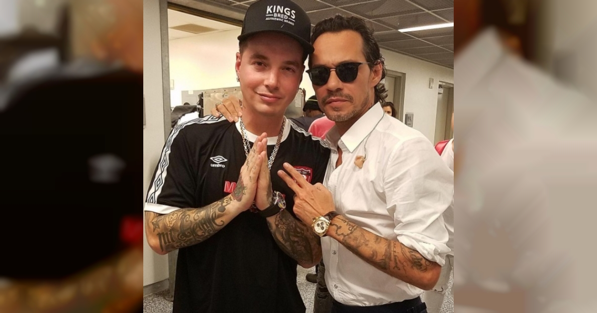 Marc Anthony y J Balvin antes del concierto benéfico en Miami © Instagram / Marc Anthony