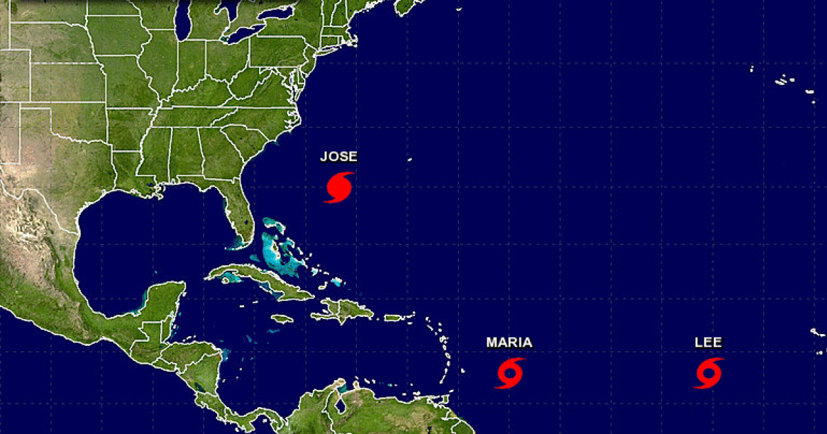 La tormenta tropical María avanzando por el Atlántico © NOAA