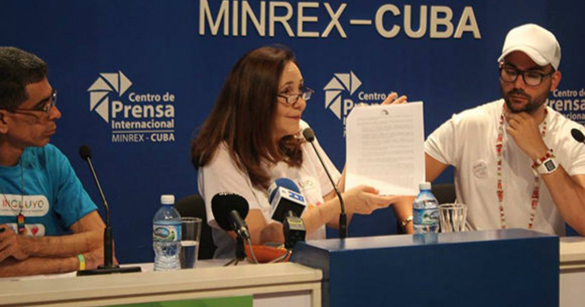 Mariela Castro, este viernes, en una rueda de prensa en Cuba. © Cubadebate.