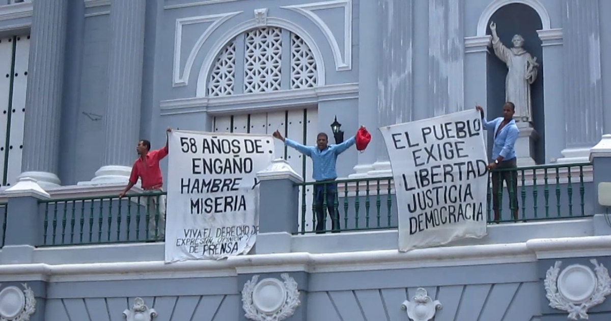 Cubanos que protestaron © UNPACU/ Youtube