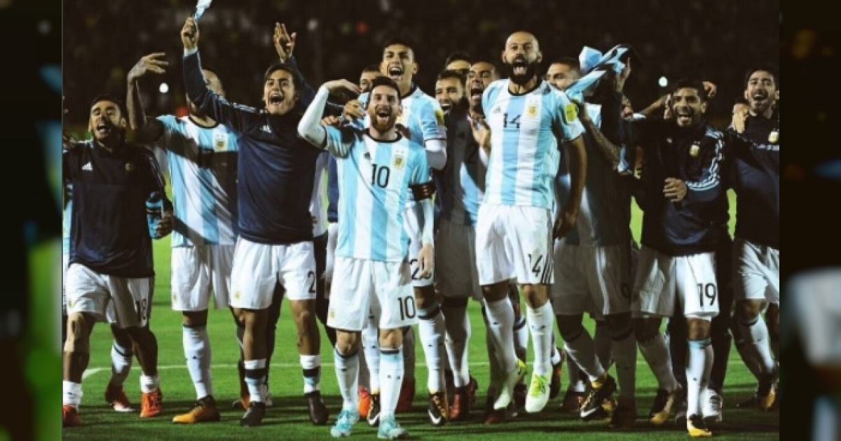 Los jugadores de Argentina celebrando la clasificación para el Mundial © Instagram / afaseleccion