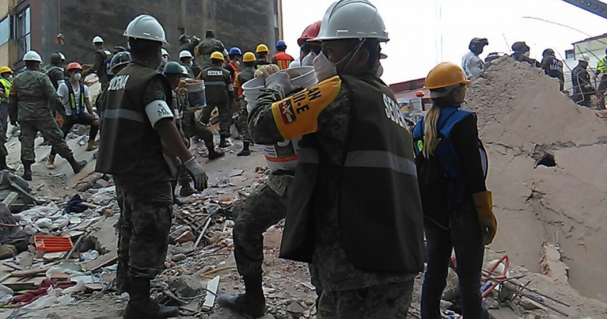 Imagen de archivo del terremoto del pasado martes en Ciudad de México © Twitter / @gobmx