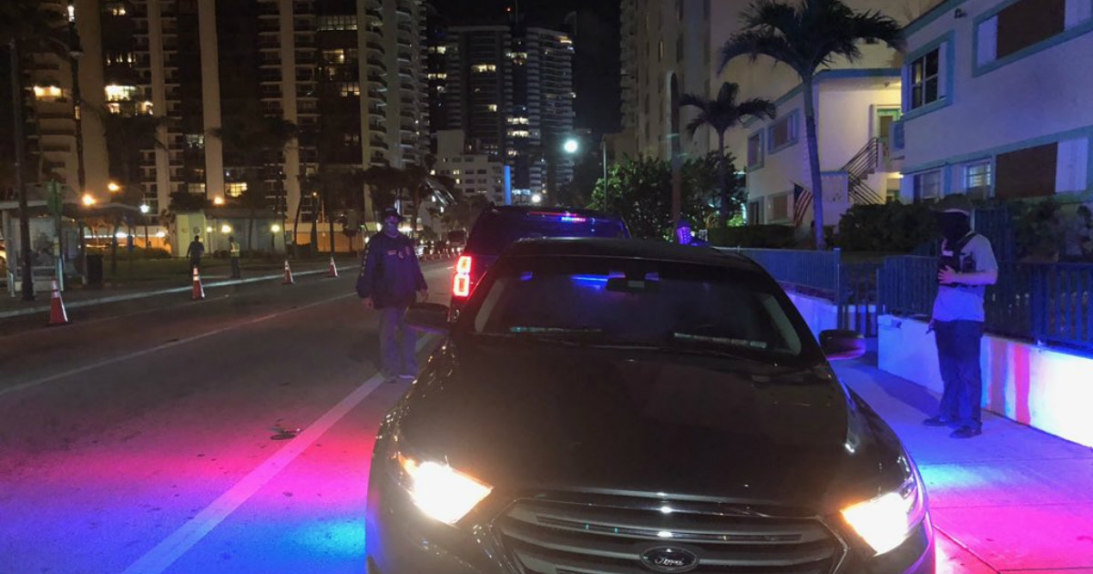 Control policial en Miami Beach. © Maimi Beach Police / Twitter