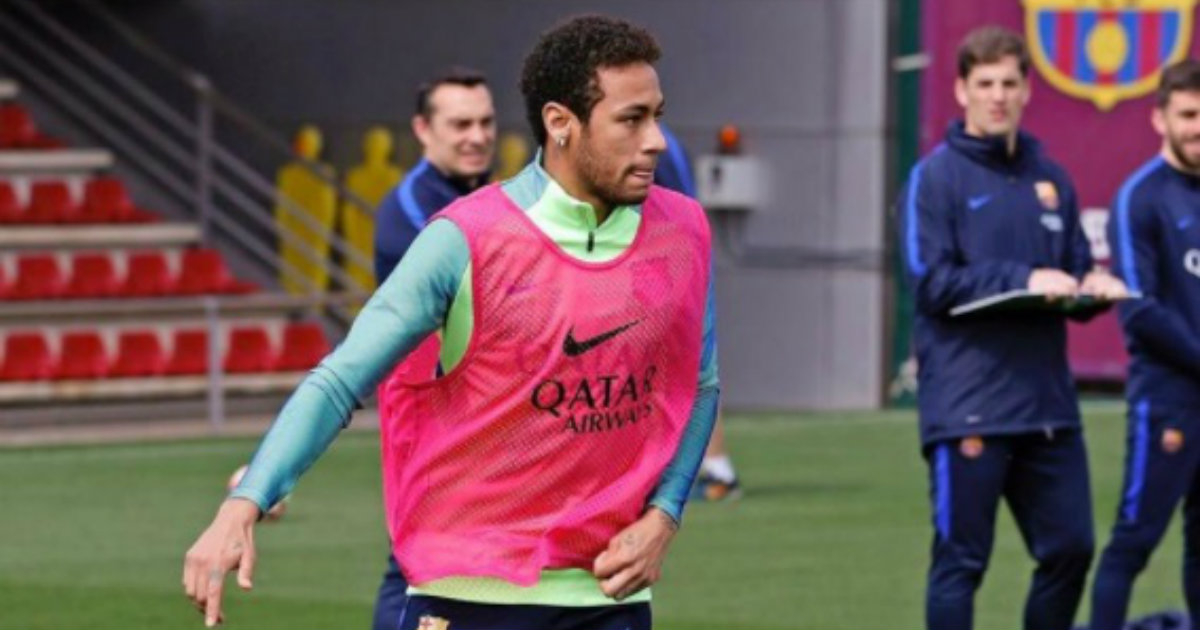 Neymar ejercitándose en la Ciutat Esportiva © Facebook / Neymar Jr