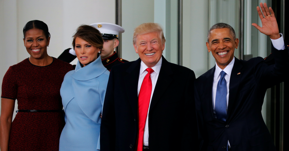 Michelle y Barack Obama junto a Melania y Donald Trump © Reuters /Jonathan Ernst