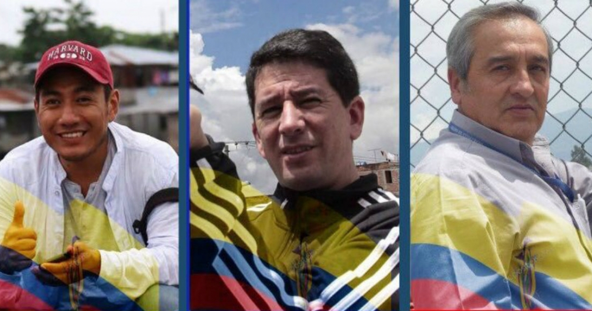 Los tres asesinados: Javier, Paúl y Efraín. © Edison Velasco / Twitter