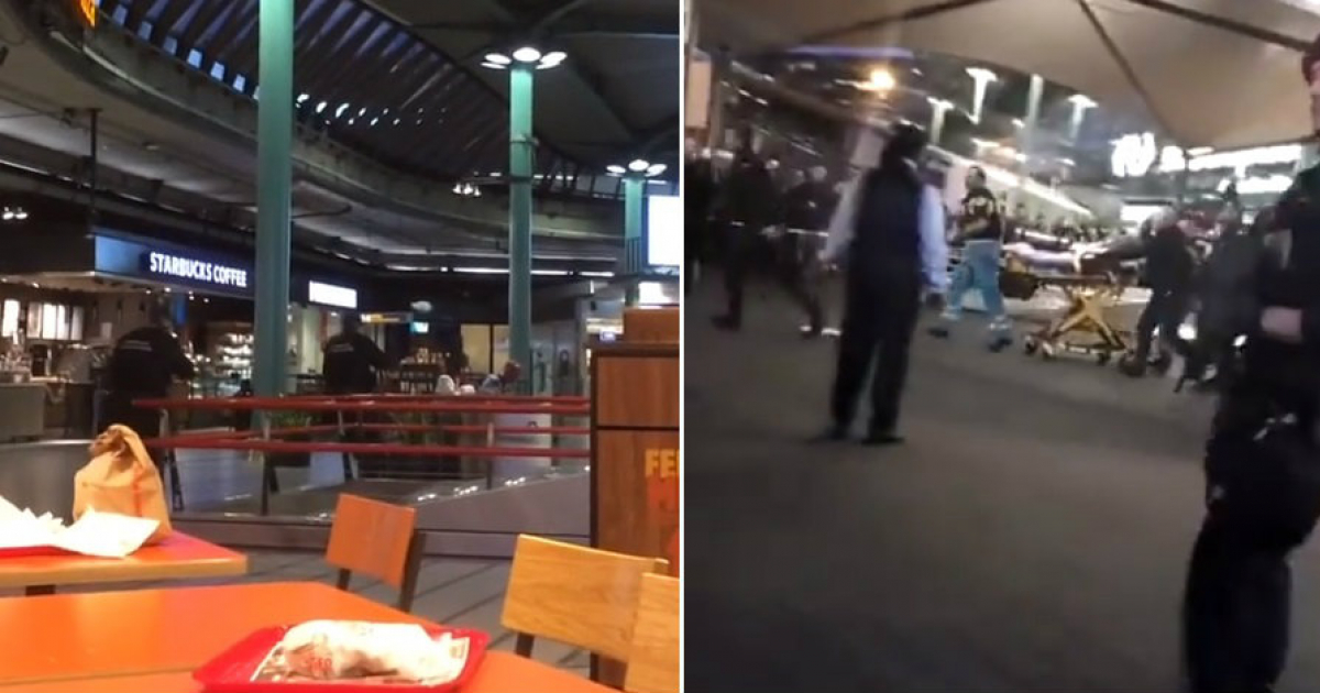 Escena del tiroteo en el aeropuerto de Schiphol © Instagram