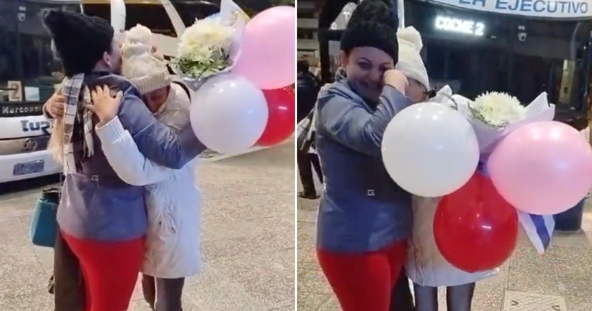 Reencuentro emotivo: madre e hija cubanas se abrazan en Uruguay