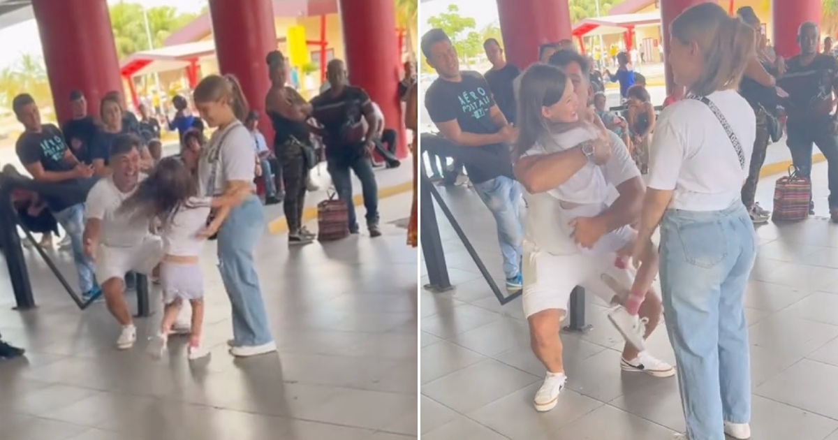 El conmovedor reencuentro de una niña cubana con su padre después de cinco años separados