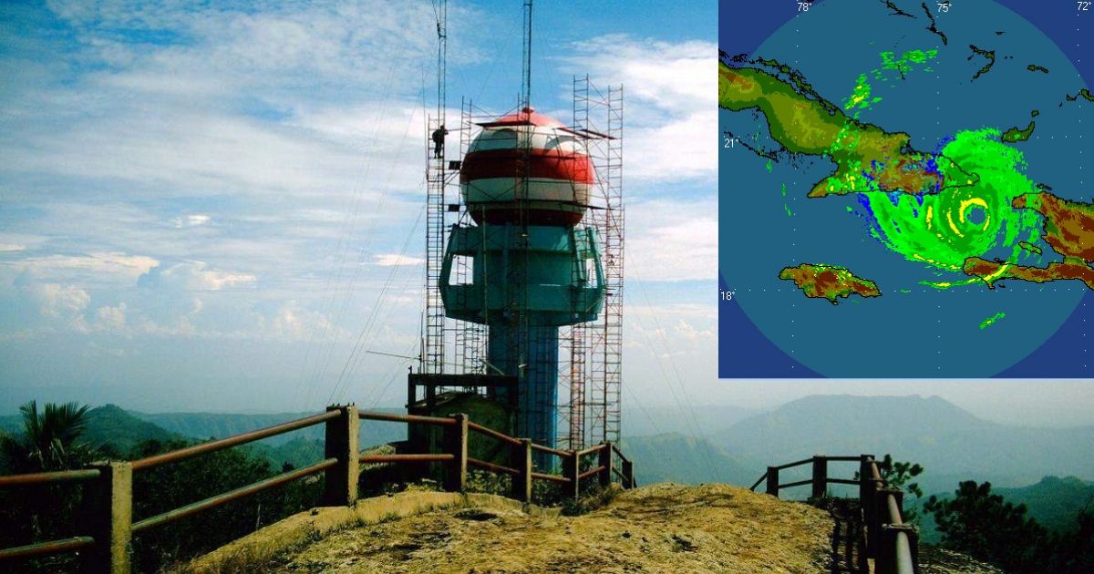 Así "mira" el radar de La Gran Piedra al huracán Matthew © Ecured