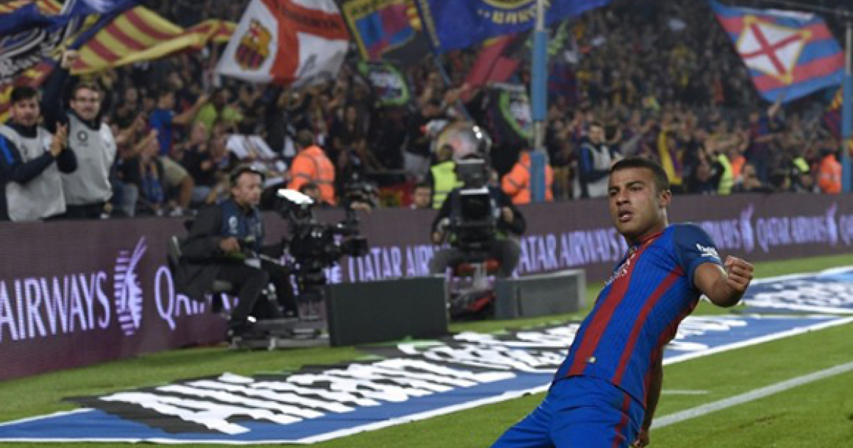 Rafinha celebrando el gol decisivo anotado ante el Granada © Cubadebate