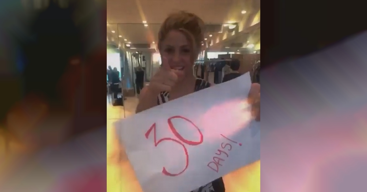 Shakira celebra la cuenta atrás para que empiece la gira "El Dorado" © Instagram / Shakira