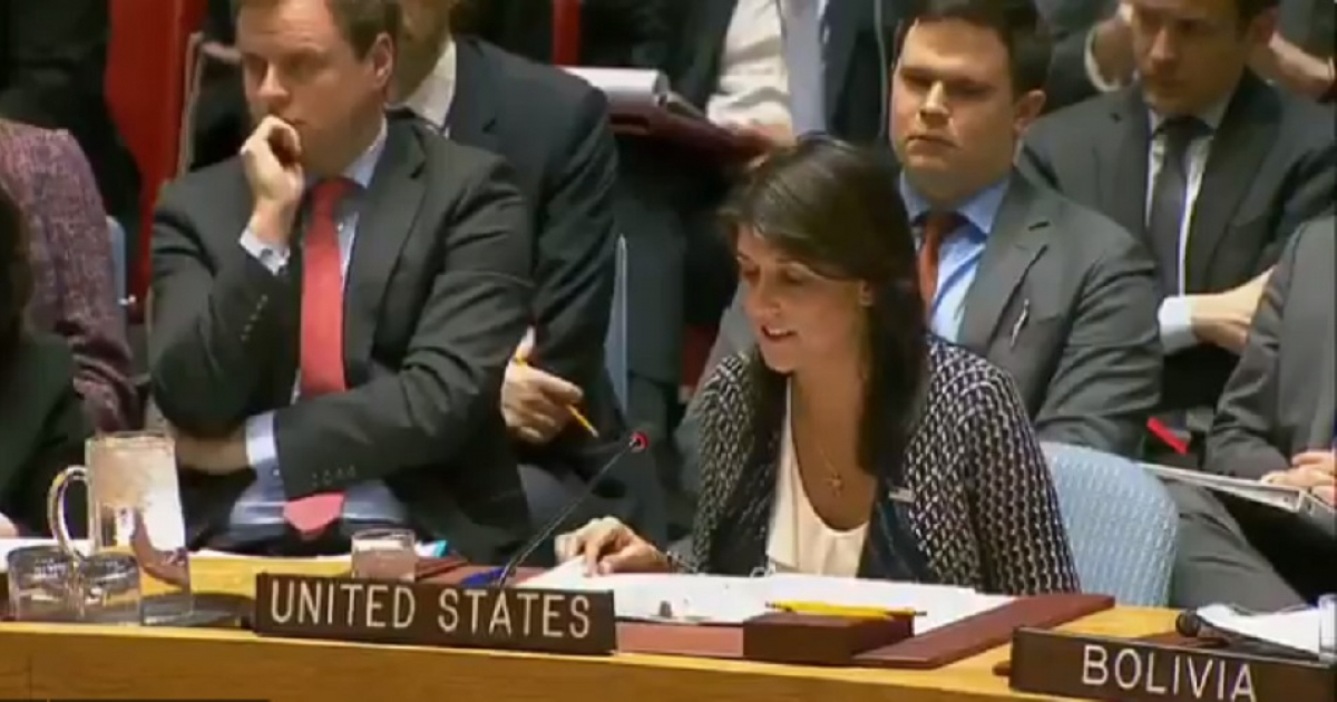 Nikki Haley, Washington ante Naciones Unidas © Twitter