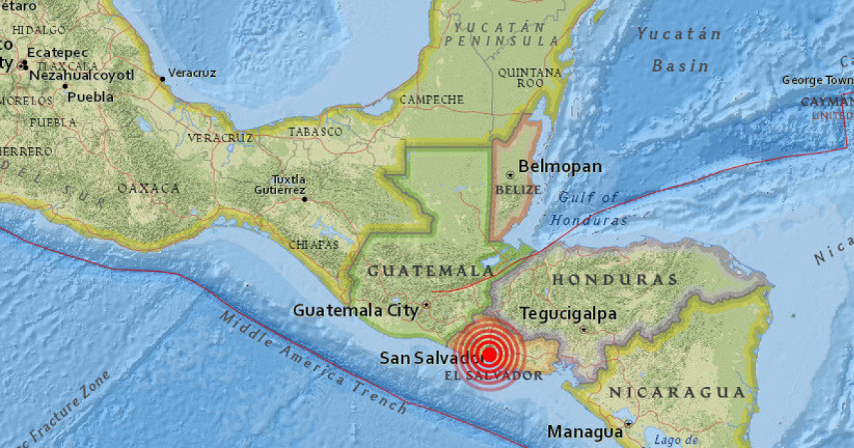 Sismo en El Salvador © earthquake.usgs.gov