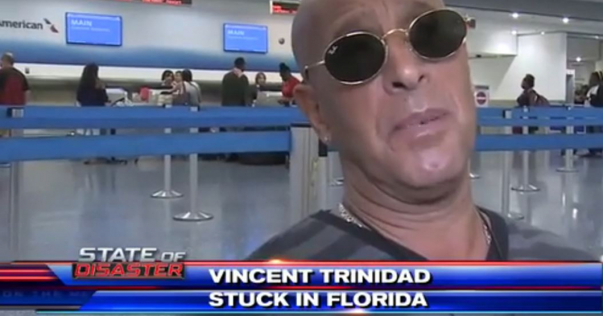 Pasajero varado en Florida, © 7News/Web Capture video