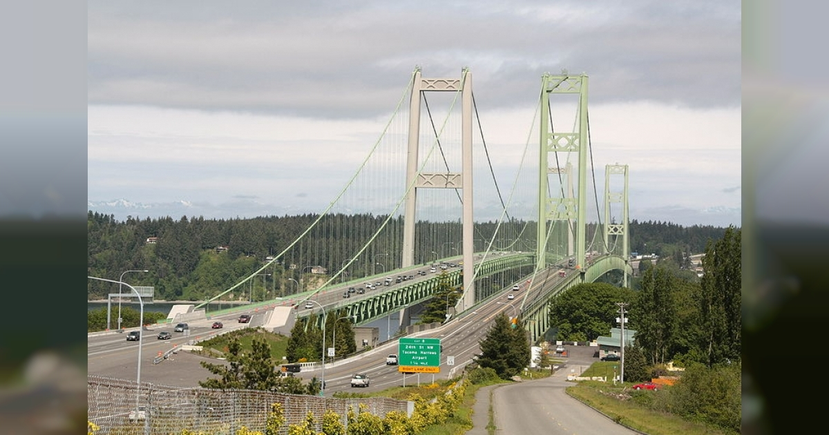 Actual puente Tacoma Narrows, en Estados Unidos. © Wikimedia commons.