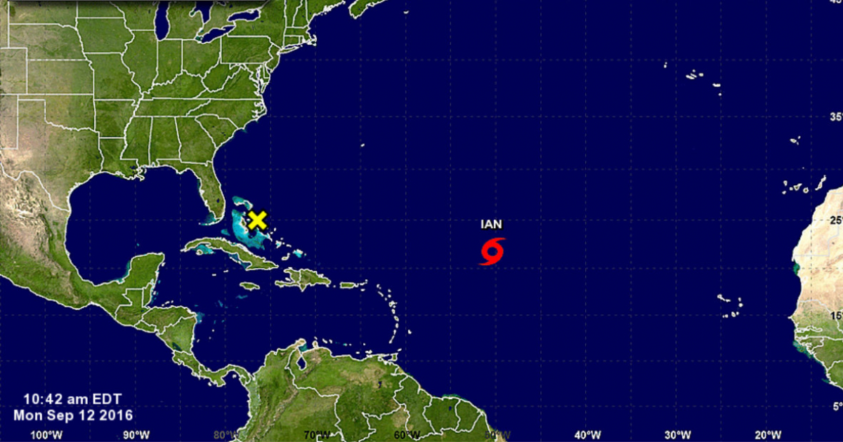 Mapa de la tormenta tropical "Ian" © NHC