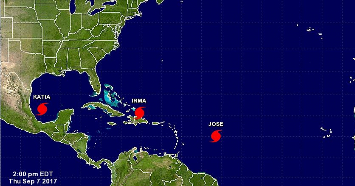 Tres huracanes: Irma, Katia y José © NOAA