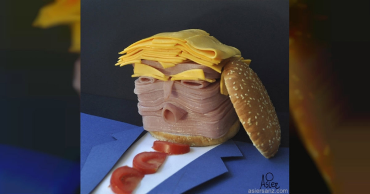 Sandwich de Donald Trump. © Twitter/ @asiersanznieto