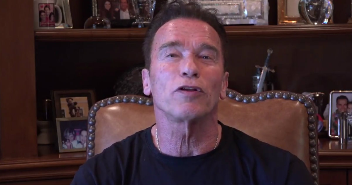 Arnold Schwarzenegger durante su mensaje de respuesta a Trump © Twitter / @Schwarzenegger