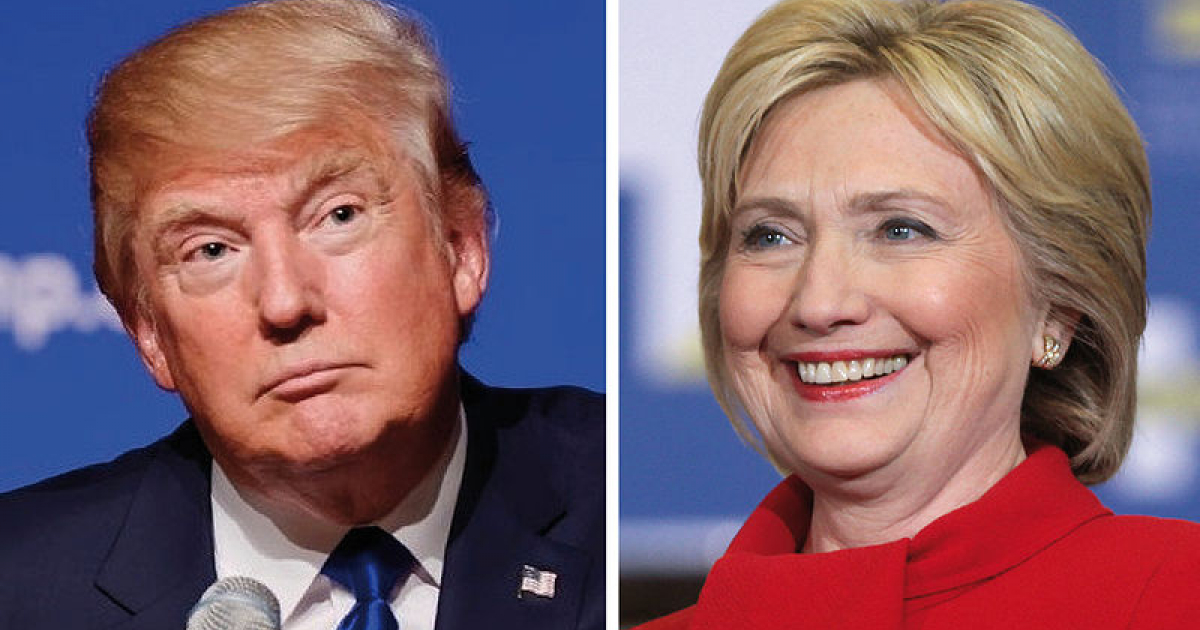 Clinton y Trump, protagonistas de una campaña muy reñida © Wikimedia Commons