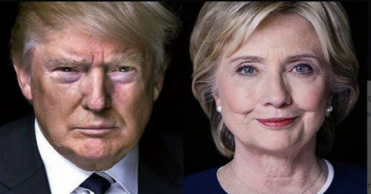 Foto Hillary Clinton y Donald Trump © Twitter/ Richard Gizard