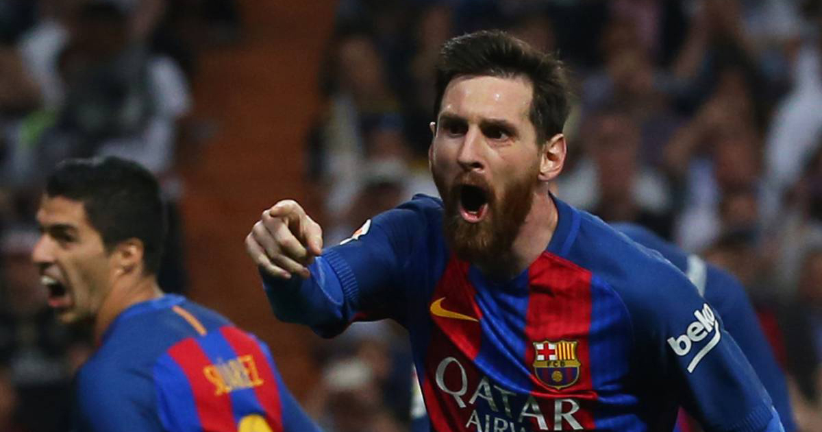 Messi festeja el tercer gol del Barcelona © Reuters
