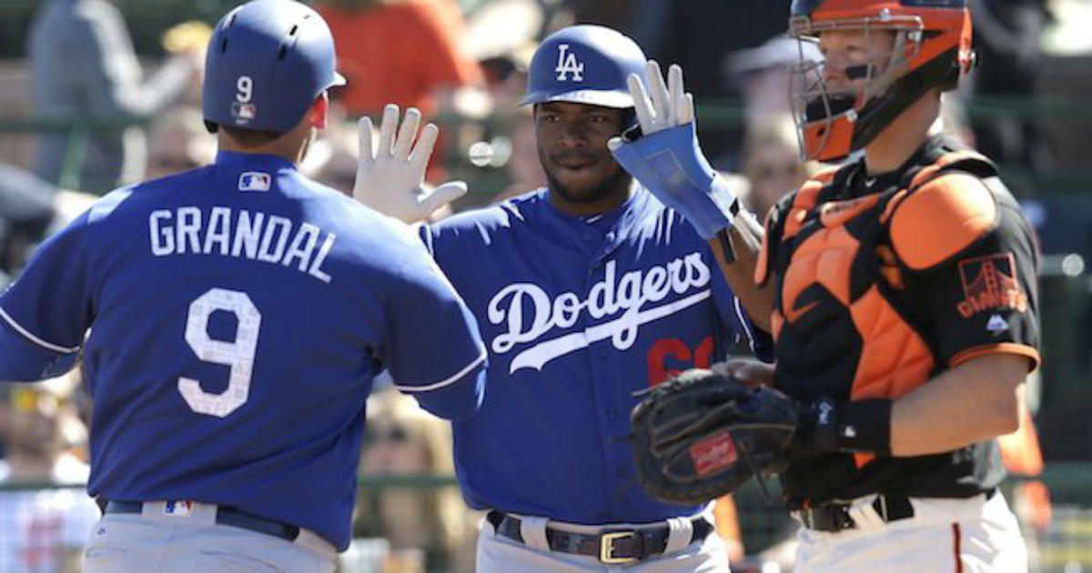 Yasmani Grandal y Yasiel Puig © Zesty MLB Dodgers/Twitter